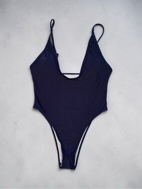 American Trends Women’s One Piece Swimsuit – Navy Blue Size Large NWT